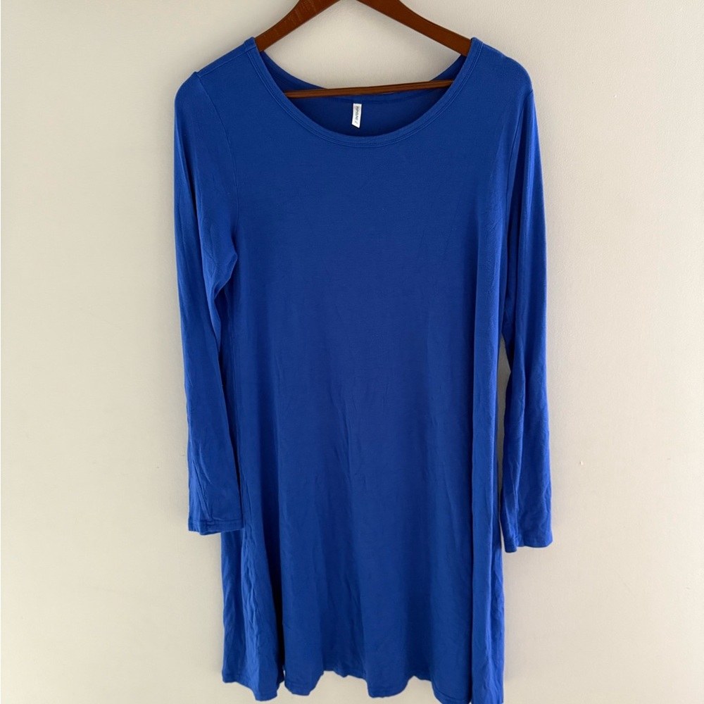 Blue Long Sleeve Women's Dress
